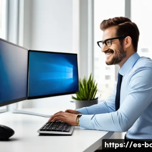 Home 33 손목터널증후군 예방 기구 추천 - **Prompt 1: "A well-lit, modern home office scene featuring a focused professional in their late 30s...